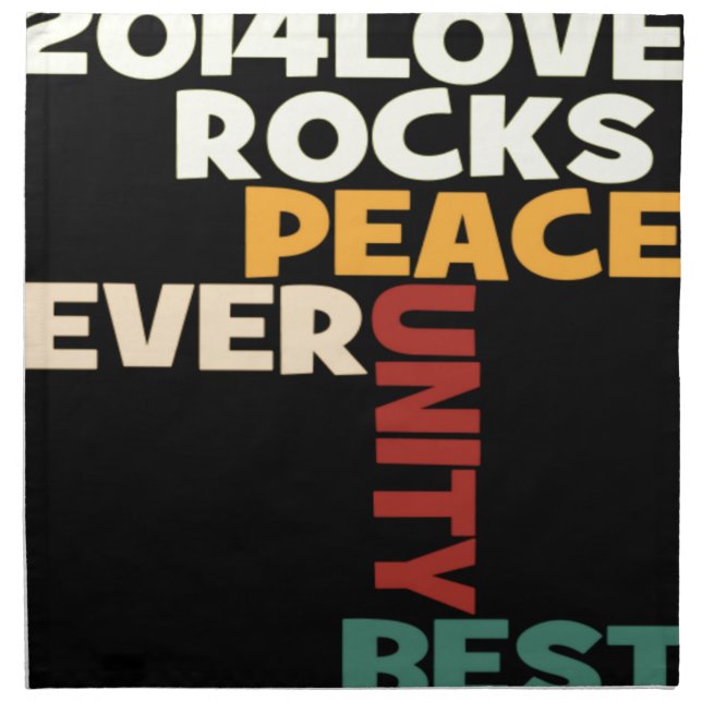 2014 Love Rocks Peace Art Print Napkin (Front)