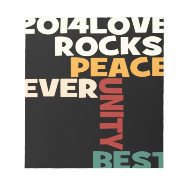 2014 Love Rocks Peace Art Print Notepad (Front)