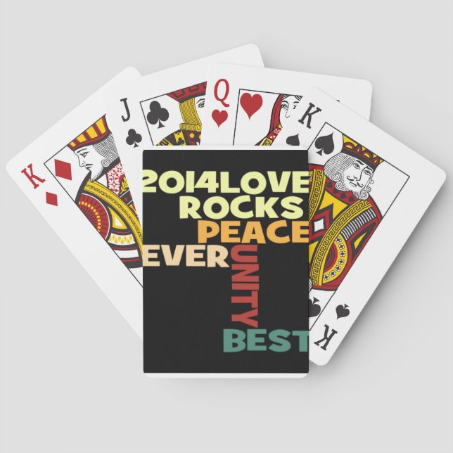 2014 Love Rocks Peace Art Print Poker Cards (Back)