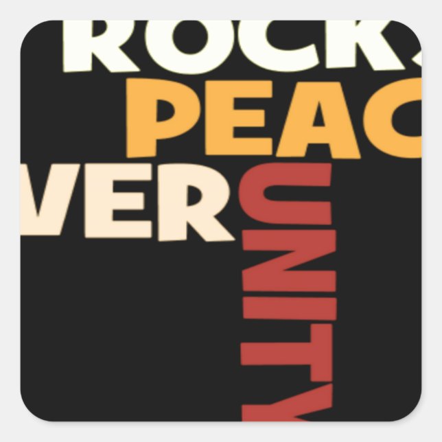 2014 Love Rocks Peace Art Print Square Sticker (Front)