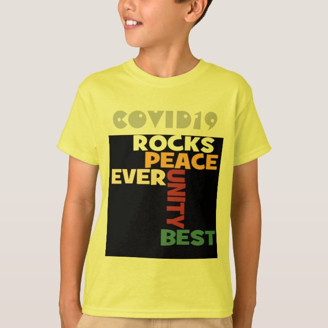 2014 Love Rocks Peace Art Print T-Shirt (Front)