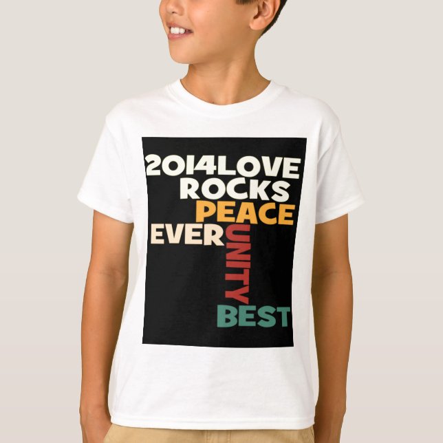 2014 Love Rocks Peace Art Print T-Shirt (Front)
