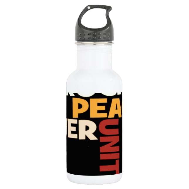 2014 Love Rocks Peace Art Print Water Bottle (Front)