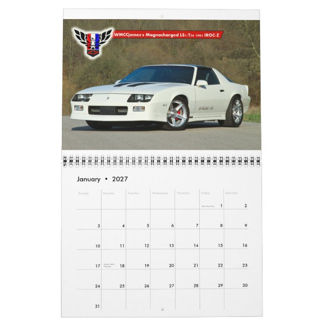 2014 Michigan FBody Calendar (12 month) (Jan 2027)