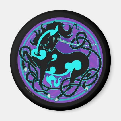 2014 Mink Nest Unicorn Magnet-Black/Blue/Purple Magnet