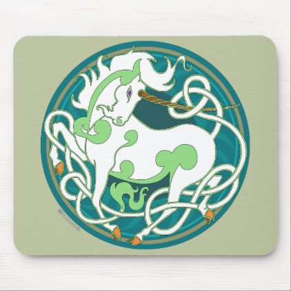 2014 Mink Office: Unicorn Mouspad - Green/White Mouse Pad