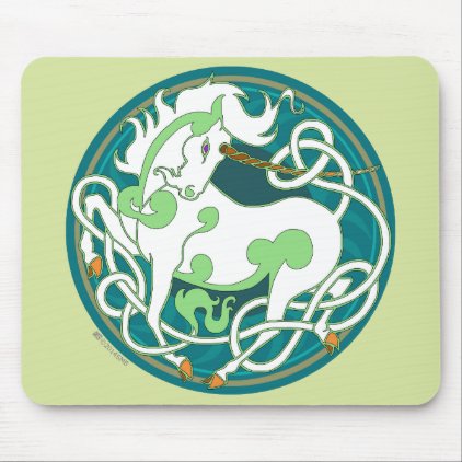 2014 Mink Office: Unicorn Mouspad - Green/White Mouse Pad