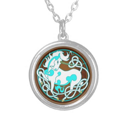 2014 Mink Style Unicorn Necklace - White/Blue