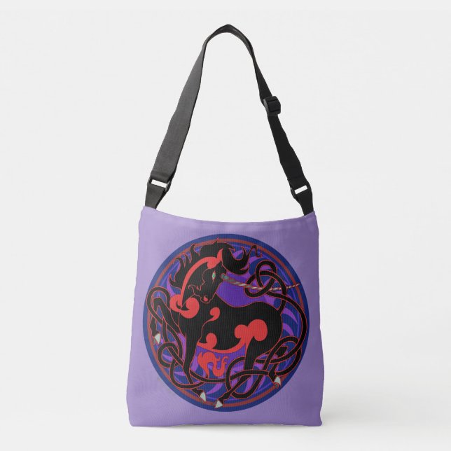 2014 Mink Totes: Unicorn CrossBody - Red/Black Crossbody Bag (Front)