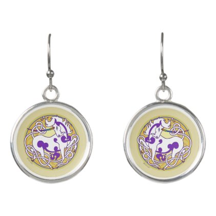 2014 MinkStyle Unicorn Drop Earrings-Purple/Yellow Earrings