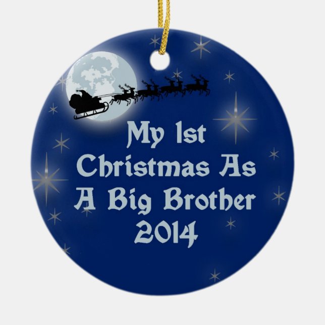 2014 My 1st Christmas As A Big Brother Ceramic Ornament (Front)