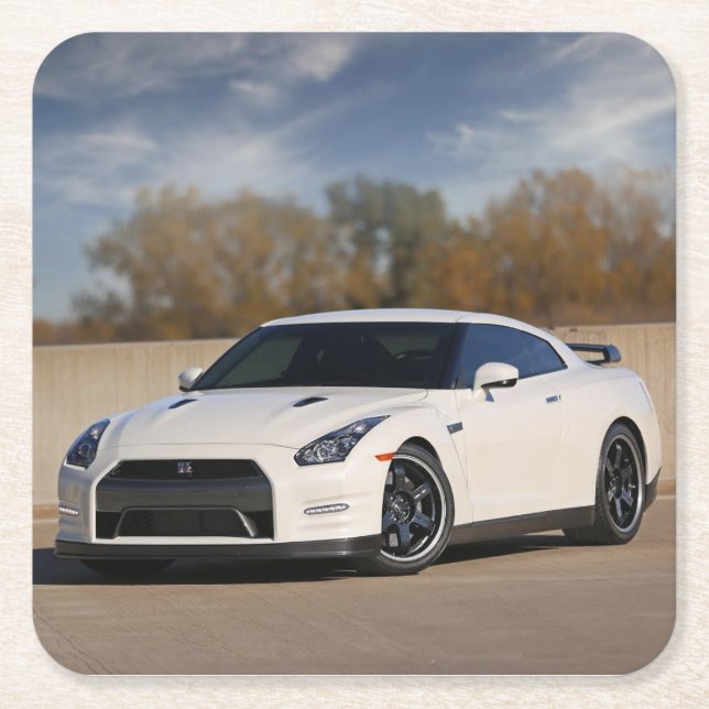 2014 Nissan GT-R Square Paper Coaster (Front)