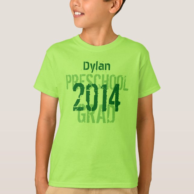 2014 or Any Year Preschool New Grad Custom v12 T-Shirt (Front)