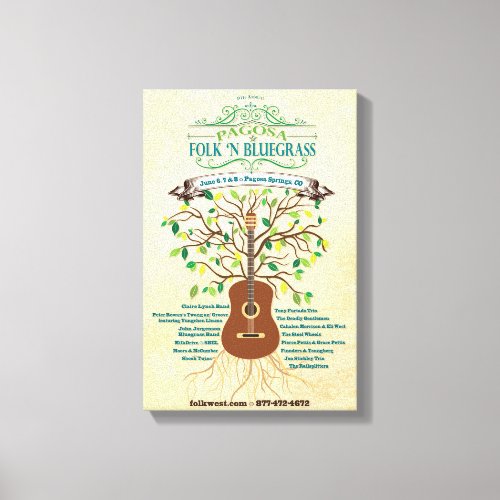 2014 Pagosa Folk N Bluegrass Poster Canvas Print