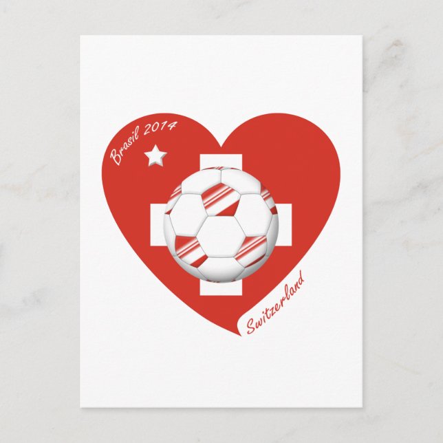 2014 Swiss SWITZERLAND Soccer National Team Postcard (Front)