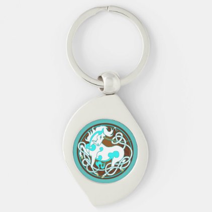 2014 Unicorn Keychain - White/Turquoise
