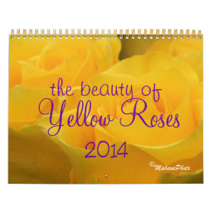 2014 Yellow Roses Calendar -EDIT YEAR as desired