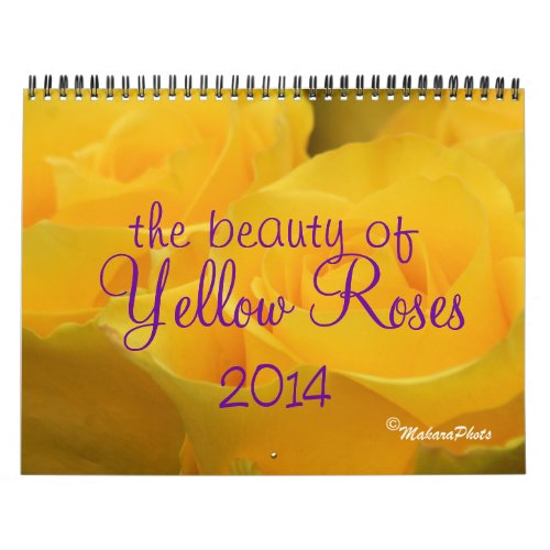 2014 Yellow Roses Calendar _EDIT YEAR as desired