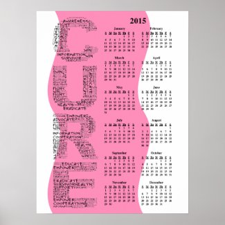 2015: A Year for the Cure Yearly Wall Calendar Print