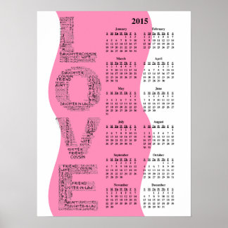 2015: A Year of Love Yearly Wall Calendar Poster