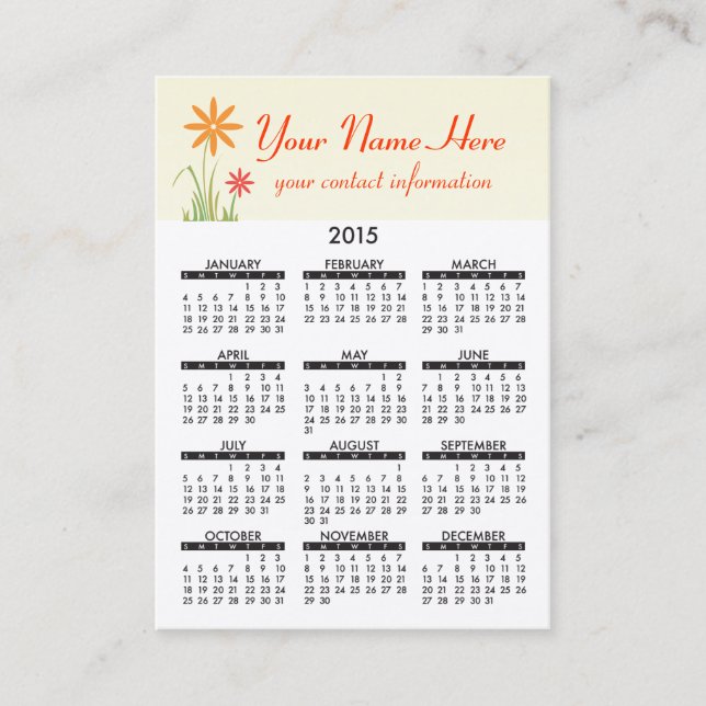 2015 Business Card Calendar ABC Landscaping (Front)