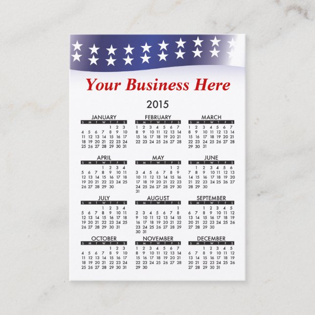 2015 Business Card Calendar Vote (Front)