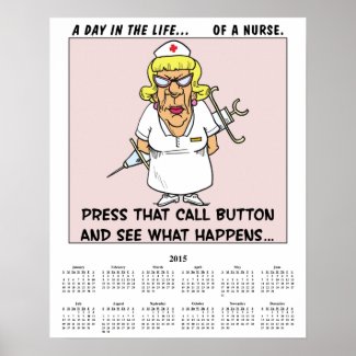 2015 Calendar Angry Nurse Poster