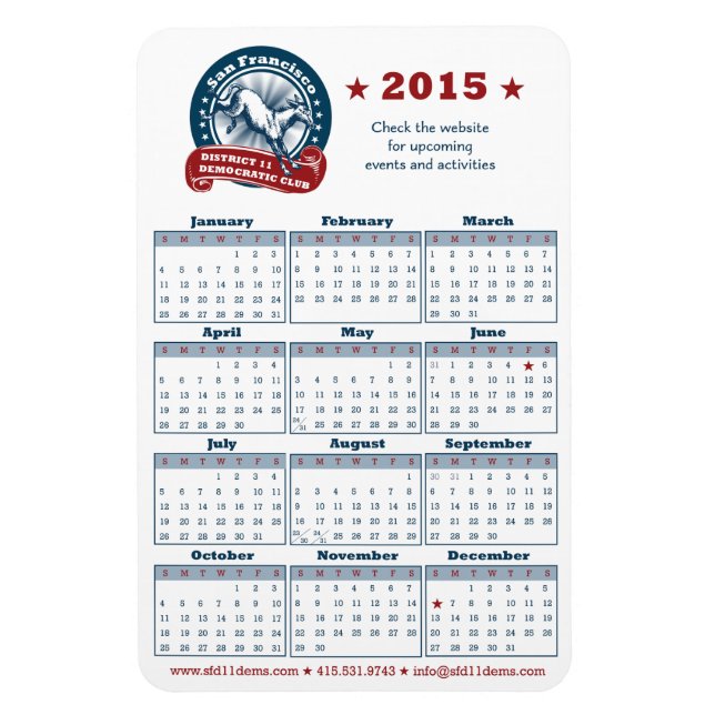 2015 Calendar Magnet (Vertical)