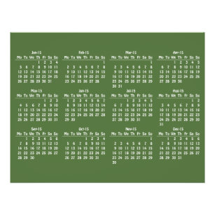 2015 calendar template flyer
