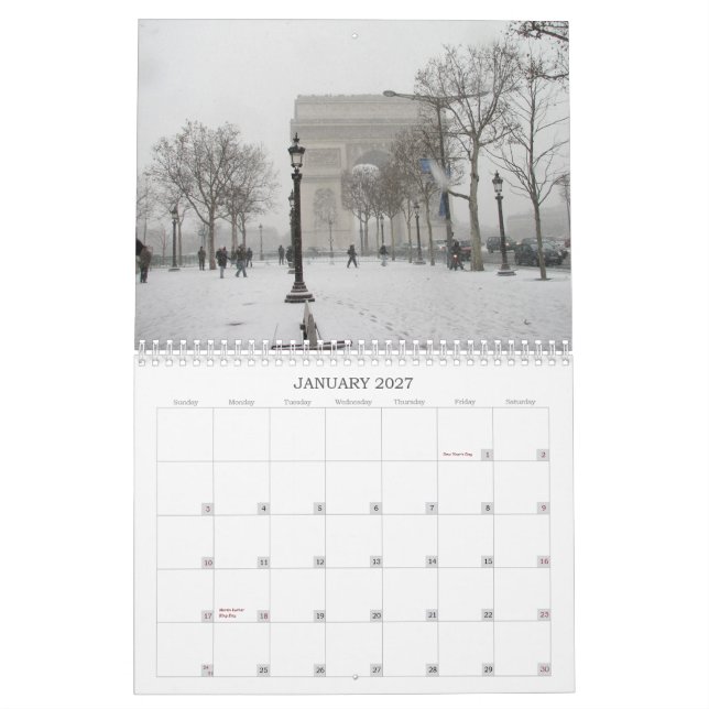2015 Calender Paris, France Calendar (Jan 2027)