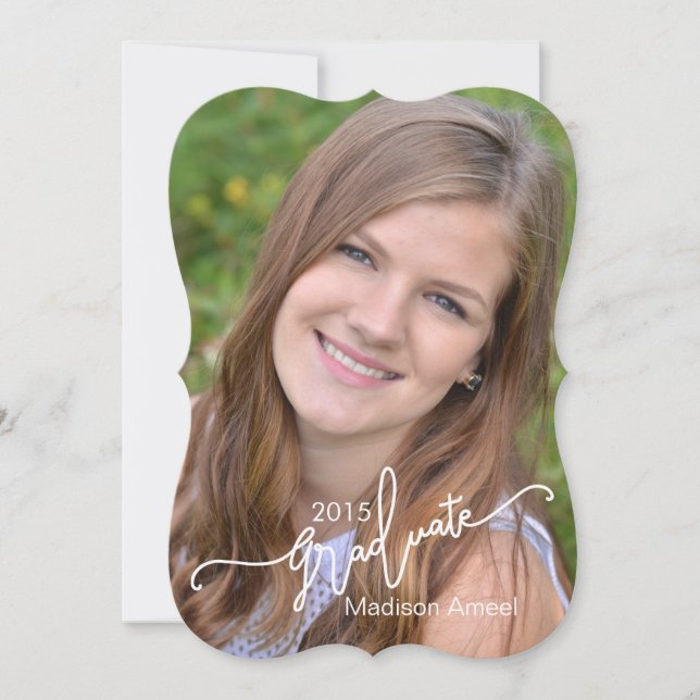 2015 Fancy Graduate | Graduation Annoucement Red Invitation (Front)