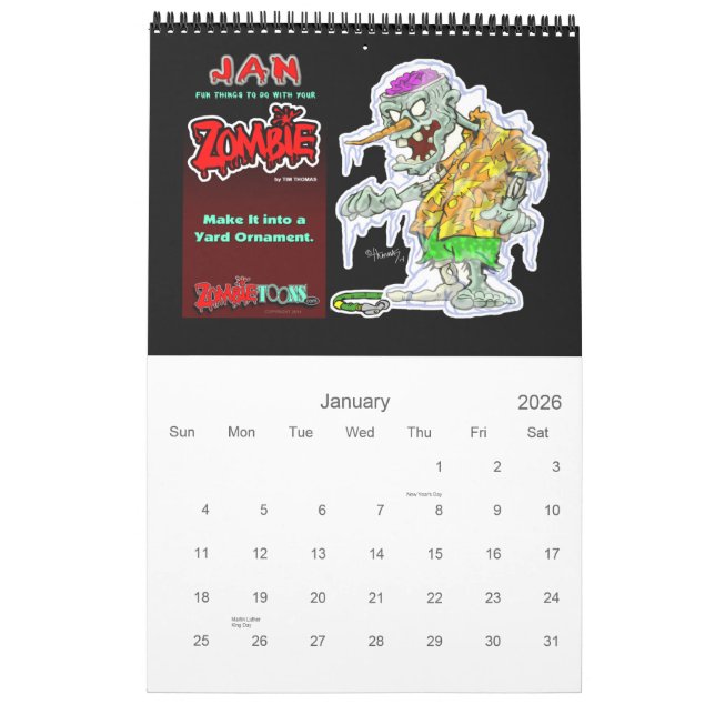 2015 Fun Things To Do With Your ZOMBIE Calendar (Jan 2026)