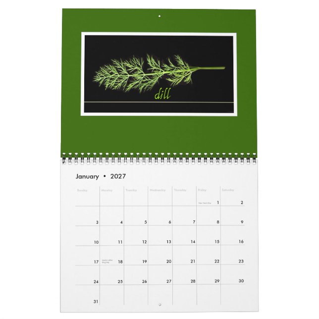2015 Herbs calendar (Jan 2027)