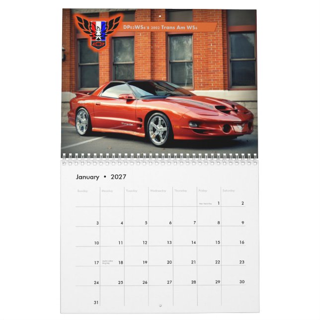 2015 Michigan FBody Calendar! Calendar (Jan 2027)
