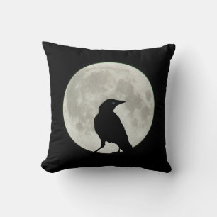 2015 Super Moon Crow Throw Pillow