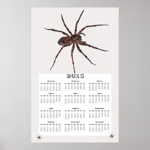 2015 Wolf Spider calendar Poster