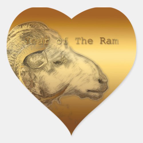 2015 Year of the Ram Sheep or Goat _Heart Stickers