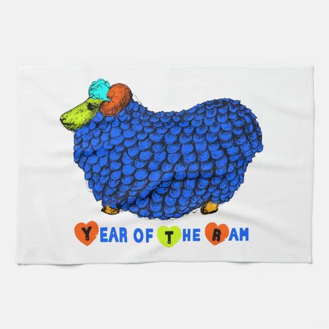 2015 Year of the Ram Sheep or Goat  Kitchen Towels (Horizontal)