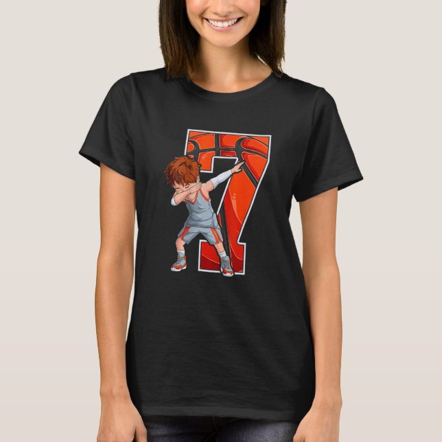 2016 7th Birthday Basketball Seven 7 Years Old Boy T-Shirt (Front)