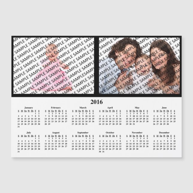 2016 Annual Family Photo Calendar Template (Front)
