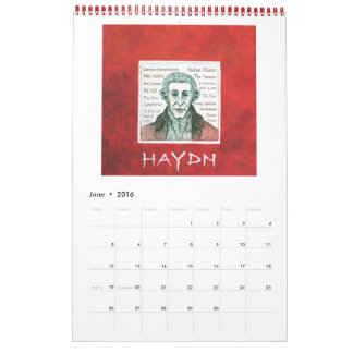 2016 Calendar - Classical Piano Composers