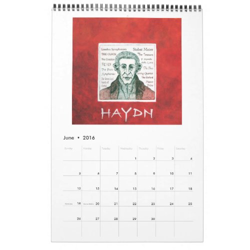 2016 Calendar _ Classical Piano Composers