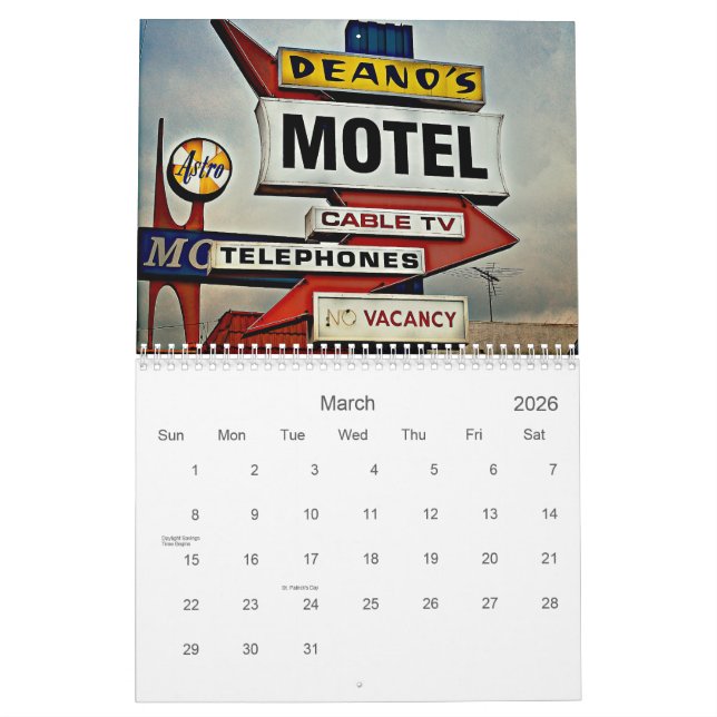 2016 Calendar of Vintage Signs First Edition (Mar 2026)