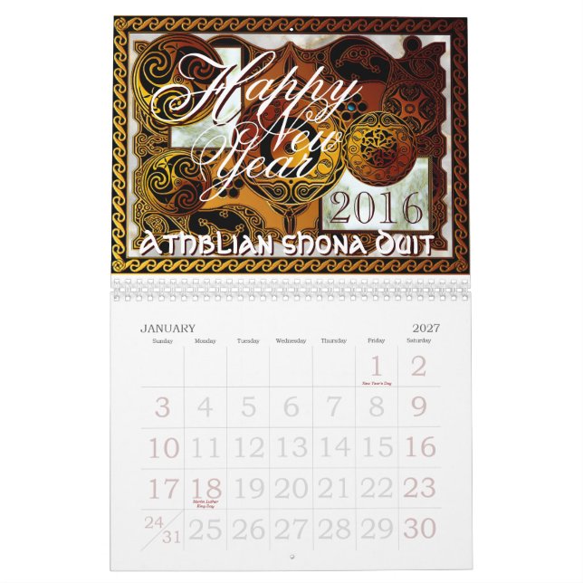 2016 Celtic Art Calendar (Jan 2027)