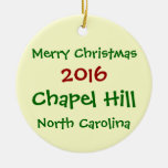 2016 Chapel Hill North Carolina Christmas Ornament at Zazzle