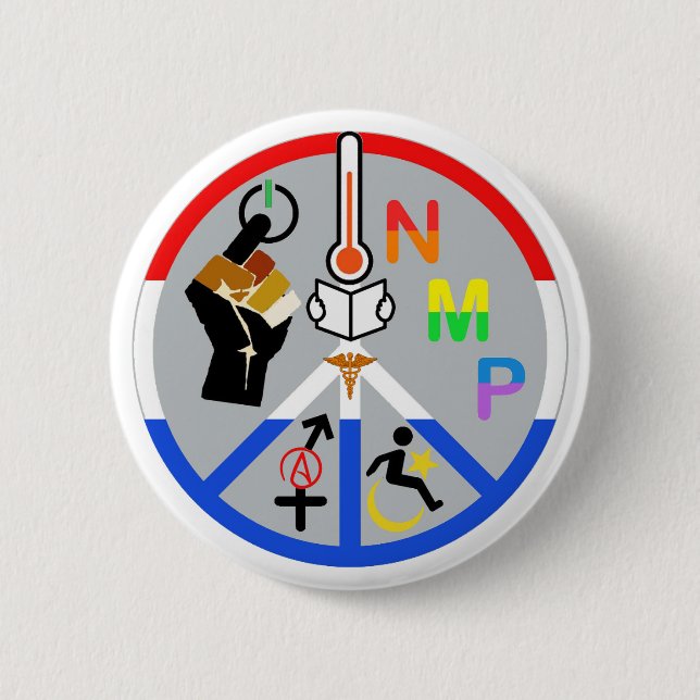 2016 election, Anti-Trump, liberal values, peace Pinback Button (Front)