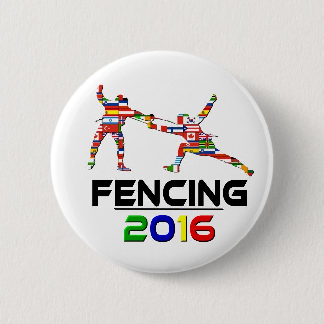 2016: Fencing Pinback Button (Front)