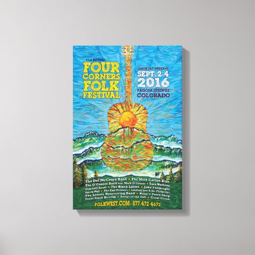 2016 Four Corners Folk Festival Poster Canvas Print