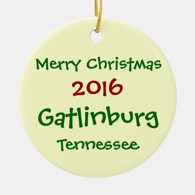 2016 Gatlinburg Tennessee MERRY CHRISTMAS ORNAMENT (Front)