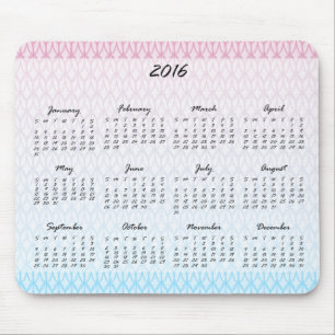 2016 Gradient Oval Pattern Calendar Mouse Pad